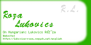 roza lukovics business card